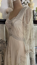Load image into Gallery viewer, Old Stock 2000’s era Pearl Embroidered Net and Cotton Dress by Nataya