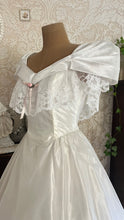Load image into Gallery viewer, Spectacular 1980’s Vintage White Lace and Chiffon Mesh Dream Dress