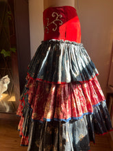 Load image into Gallery viewer, Incredible Handmade Vintage Calico and Velveteen Ruffle Skirt