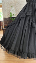 Load image into Gallery viewer, Showpiece Gothic 1980’s vintage Black Swiss Dot Chiffon Gunne Sax gown