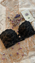 Load image into Gallery viewer, Darling 1950’s Vintage Black Illusion Lace Strapless Bra by Lilyette 36A