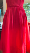 Load image into Gallery viewer, Gorgeous 1950’s Vintage Cherry Red Silk Chiffon Dress