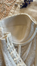 Load image into Gallery viewer, Deadstock 1950’s Vintage white Satin and Lace Bustier by Lady Marlene