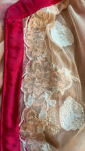 Load image into Gallery viewer, Homemade jeweled ombre pink silk chiffon and fuscia velvet robe