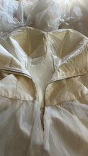 Load image into Gallery viewer, Stunning 1950’s 1960’s Vintage White Chiffon and Satin Bridal Dress