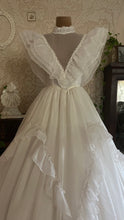 Load image into Gallery viewer, Stunning 1980’s vintage White Swiss Dot Chiffon Gunne Sax gown