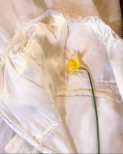 Load image into Gallery viewer, Beautiful 1970’s Vintage Lace and Pleated Chiffon Bridal Wedding Dress