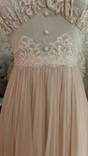Load image into Gallery viewer, Spectacular 1950’s vintage pleated peach chiffon peignoir nightgown and robe set