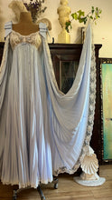 Load image into Gallery viewer, Exquisite 1970’s vintage lilac blue pleated peignoir nightgown and robe by Lucie Ann
