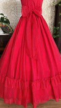 Load image into Gallery viewer, Heart Stopping 1980's vintage Red Swiss Dot Chiffon Gunne Sax gown