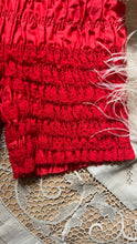 Load image into Gallery viewer, Darling 1970’s vintage red ruffle long leg bloomer panties Partners Please by Malco Modes