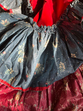 Load image into Gallery viewer, Incredible Handmade Vintage Calico and Velveteen Ruffle Skirt