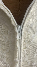 Load image into Gallery viewer, 1970's Vintage White Satin and Lace Sweetheart Dress