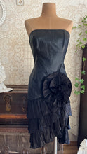 Load image into Gallery viewer, Gorgeous 1980’s Vintage Black Leather Tiered Wiggle Dress