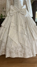 Load image into Gallery viewer, Fairytale 1980’s Vintage Old Stock White Floral Cotton Bridal Gown by Laura Ashley