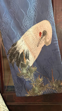 Load image into Gallery viewer, Incredible Vintage 17 Hand Painted Cranes Silk Kimono Robe