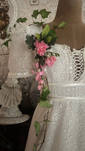 Load image into Gallery viewer, Beauty 1970's vintage white lace and poplin maxi dress