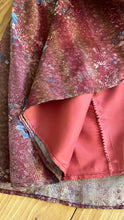 Load image into Gallery viewer, Lovely 1970’s Vintage Mauve and Blue Rose Print Angel Sleeve Dress