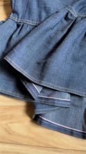 Load image into Gallery viewer, Handmade Vintage Gold Horse Button Down Denim Prairie Skirt