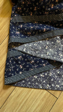 Load image into Gallery viewer, Restored 1970's vintage Navy Blue calico Gunne Sax midi peplum dress