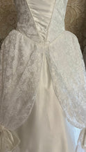 Load image into Gallery viewer, Stunning 1980’s Vintage White Satin and Tiered Lace Dream Dress