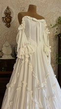 Load image into Gallery viewer, Fairytale 1984 Vintage Off the Shoulder White Cotton Bridal Gown by Laura Ashley