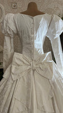 Load image into Gallery viewer, Fairytale 1980’s Vintage Old Stock White Floral Cotton Bridal Gown by Laura Ashley