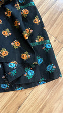 Load image into Gallery viewer, Rare Marigold Print 1970’s vintage black calico Gunne Sax midi dress