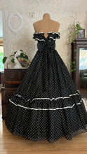 Load image into Gallery viewer, The 3 Shadows 1980’s Vintage Black and White Swiss Dot Gunne Sax Dress