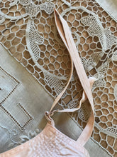 Load image into Gallery viewer, Itty Bitty 1930’s 1940’s vintage pink satin circle stitch bullet bra
