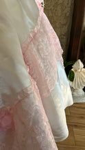 Load image into Gallery viewer, Incredible 1980’s Vintage White Satin and Pink Lace Dress