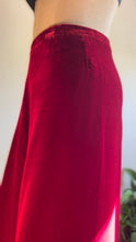 Load image into Gallery viewer, 1970’s Vintage Blood Red Velvet Bell Bottom Palazzo Pants