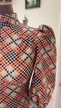 Load image into Gallery viewer, Handmade Vintage Houndstooth Plaid Print Maxi Dress