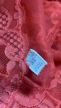 Load image into Gallery viewer, Wonderful 1960’s Vintage Tangerine Orange Nylon and Lace Vanity Fair Slip Nightgown