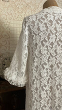 Load image into Gallery viewer, Pretty 1950’s 1960s White Alencon Lace Peignoir Robe