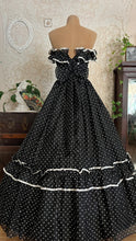 Load image into Gallery viewer, The 3 Shadows 1980’s Vintage Black and White Swiss Dot Gunne Sax Dress