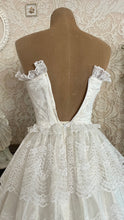 Load image into Gallery viewer, Stunning 1980’s Vintage White Satin and Tiered Lace Dream Dress