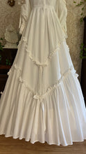 Load image into Gallery viewer, Fairytale 1984 Vintage Off the Shoulder White Cotton Bridal Gown by Laura Ashley