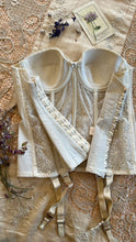 Load image into Gallery viewer, Deadstock 1950’s Vintage white Satin and Lace Bustier by Lady Marlene