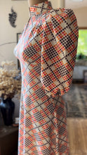 Load image into Gallery viewer, Handmade Vintage Houndstooth Plaid Print Maxi Dress