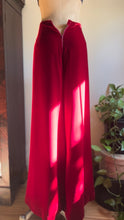 Load image into Gallery viewer, 1970’s Vintage Blood Red Velvet Bell Bottom Palazzo Pants