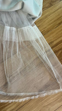 Load image into Gallery viewer, Teeny 1980's vintage Powder Blue Swiss Dot Chiffon Gunne Sax gown