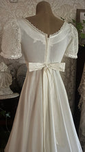 Load image into Gallery viewer, Beauty 1970's vintage white lace and poplin maxi dress