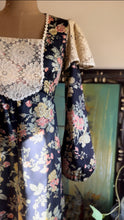 Load image into Gallery viewer, Rare 1970’s Vintage Blackberry and Morning Glory Calico dress by Young Edwardian