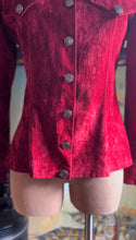 Load image into Gallery viewer, Made in England 1960’s 1970’s Vintage Red Suedette Button Down Shirt Jacket