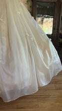 Load image into Gallery viewer, Breathtaking 1950’s Vintage Dove White Chiffon and Antique Rose Lace Bridal Gown Wedding Dress