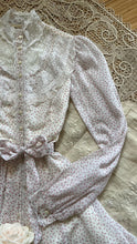 Load image into Gallery viewer, Sweetest 1970’s vintage rosebud print voile Gunne Sax midi dress..