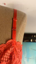 Load image into Gallery viewer, Wonderful 1960’s Vintage Tangerine Orange Nylon and Lace Vanity Fair Slip Nightgown