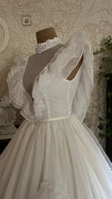 Load image into Gallery viewer, Stunning 1980’s vintage White Swiss Dot Chiffon Gunne Sax gown