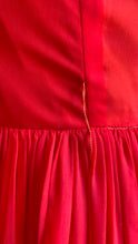 Load image into Gallery viewer, Gorgeous 1950’s Vintage Cherry Red Silk Chiffon Dress